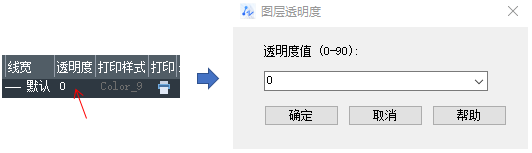 CAD图层与对象的透明度