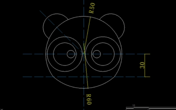 CAD绘制熊猫的步骤