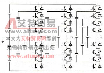 中压变频电源的飞跨电容钳位型多电平变换电路