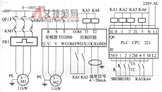 冷却塔风机变频接线图