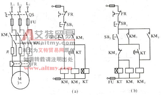 三相异步电动机定子串电阻（或电抗）降压启动控制线路