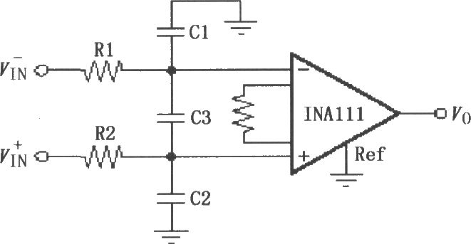 INA111输入低通滤波电路