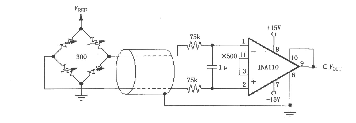 INA110桥路放大电路