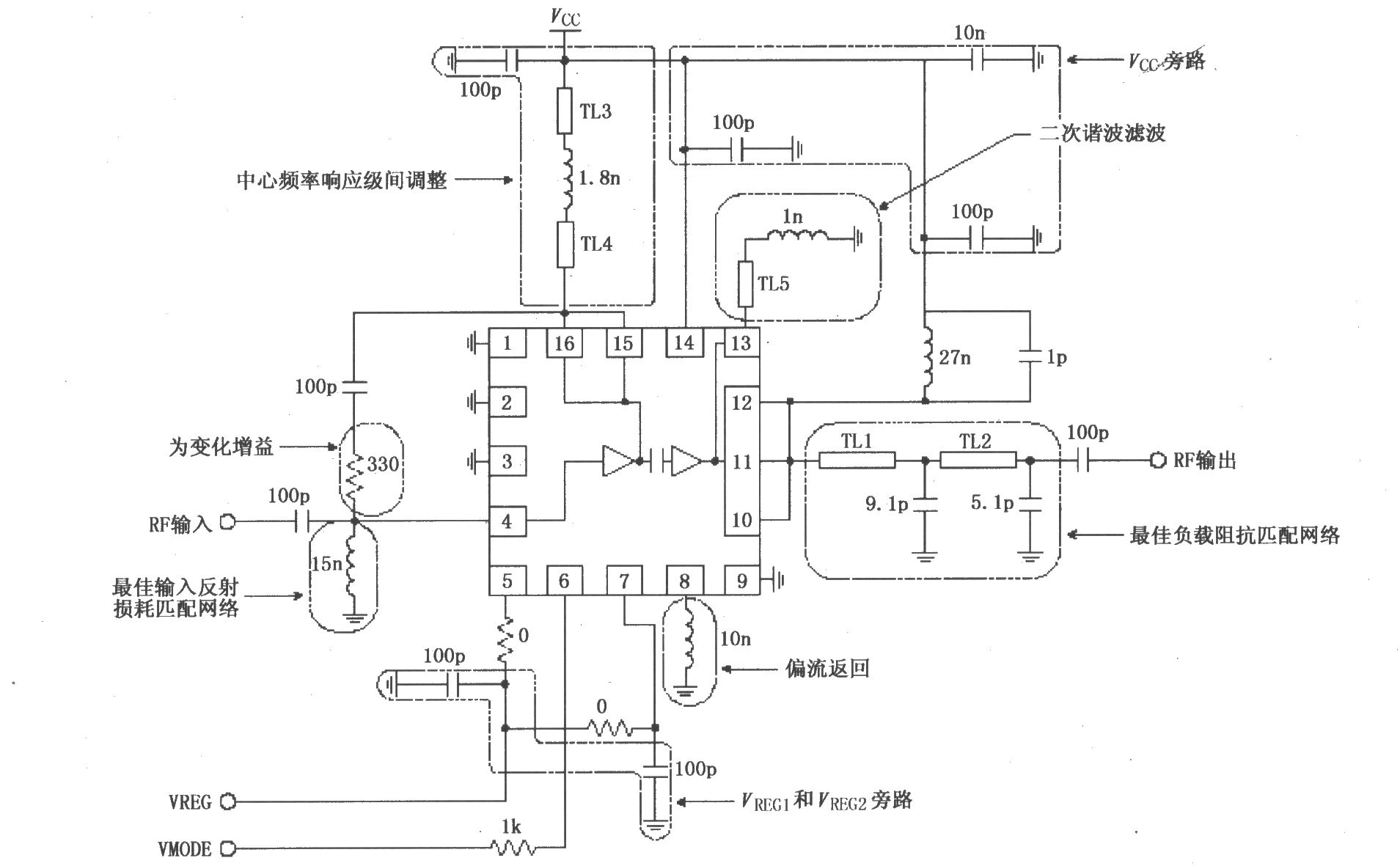 由RF2162构成的美国CDMA应用电路