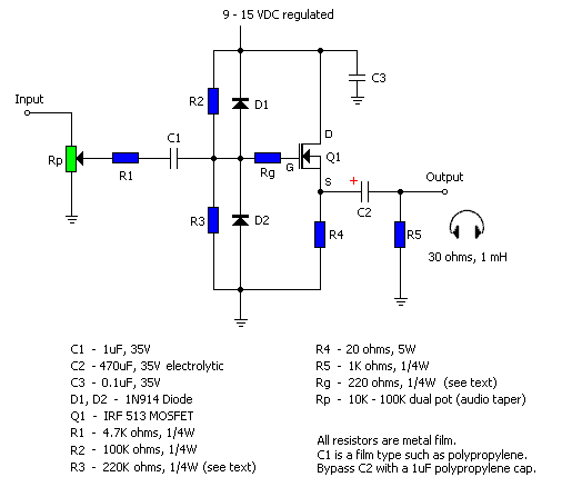 MOSFET A 类放大器