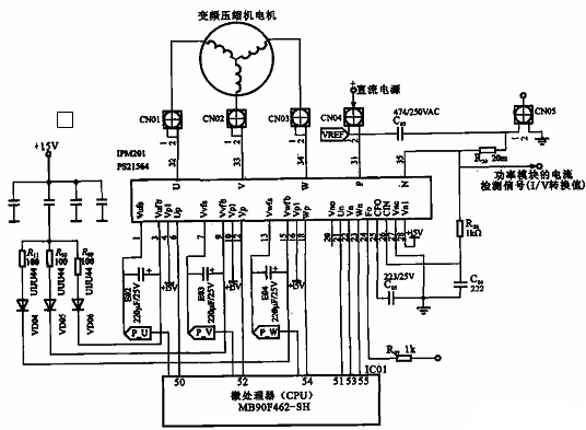 海信KFR-25GW-06BP变频空调器变频电动机驱动电路