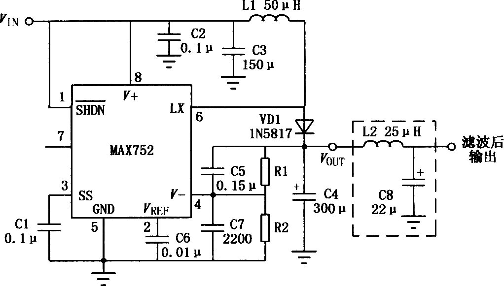 MAX752升压开关型DC-DC变换器的典型应用