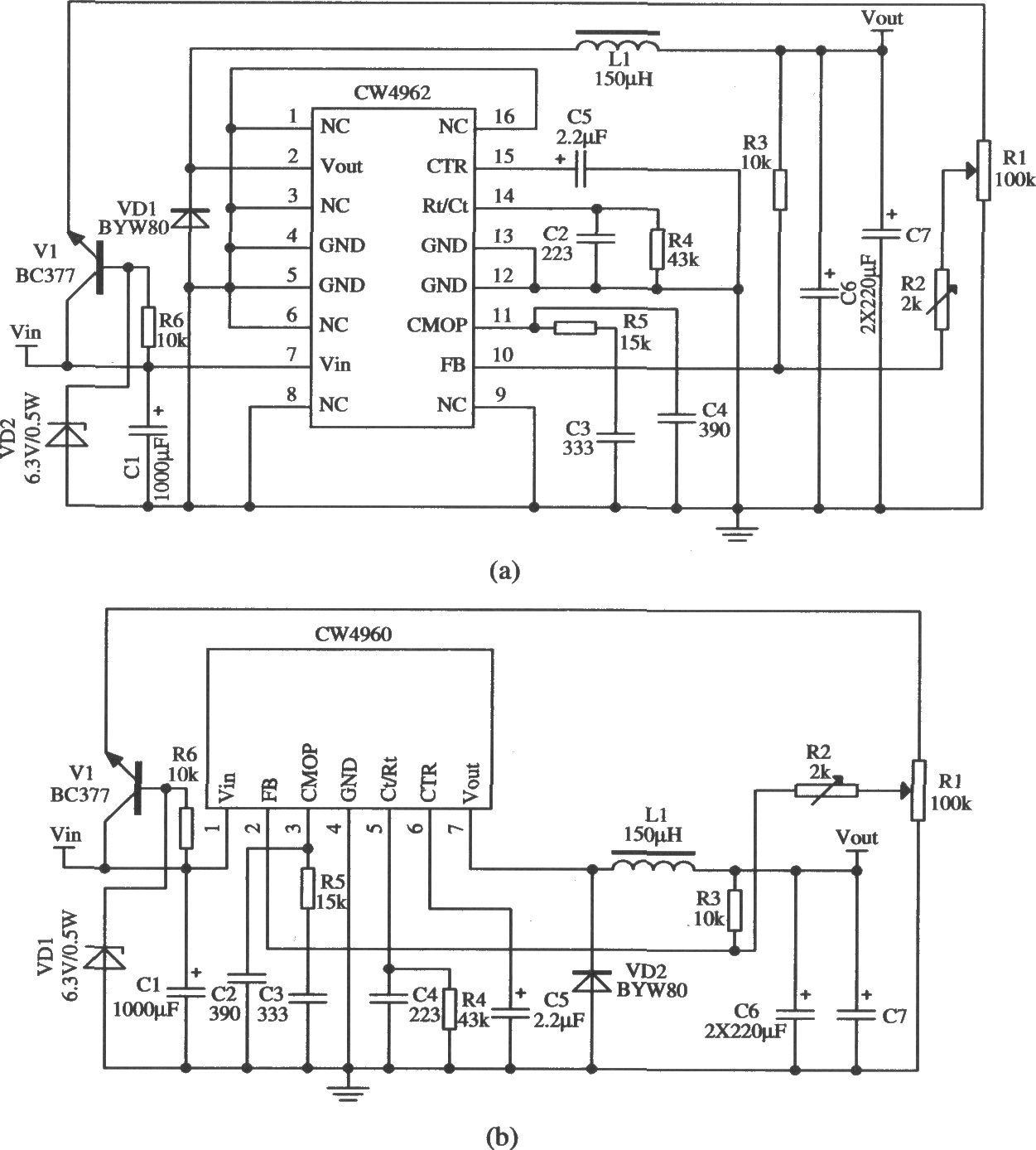 由CW4962/CW4960构成的0～30V连续可调的应用电路