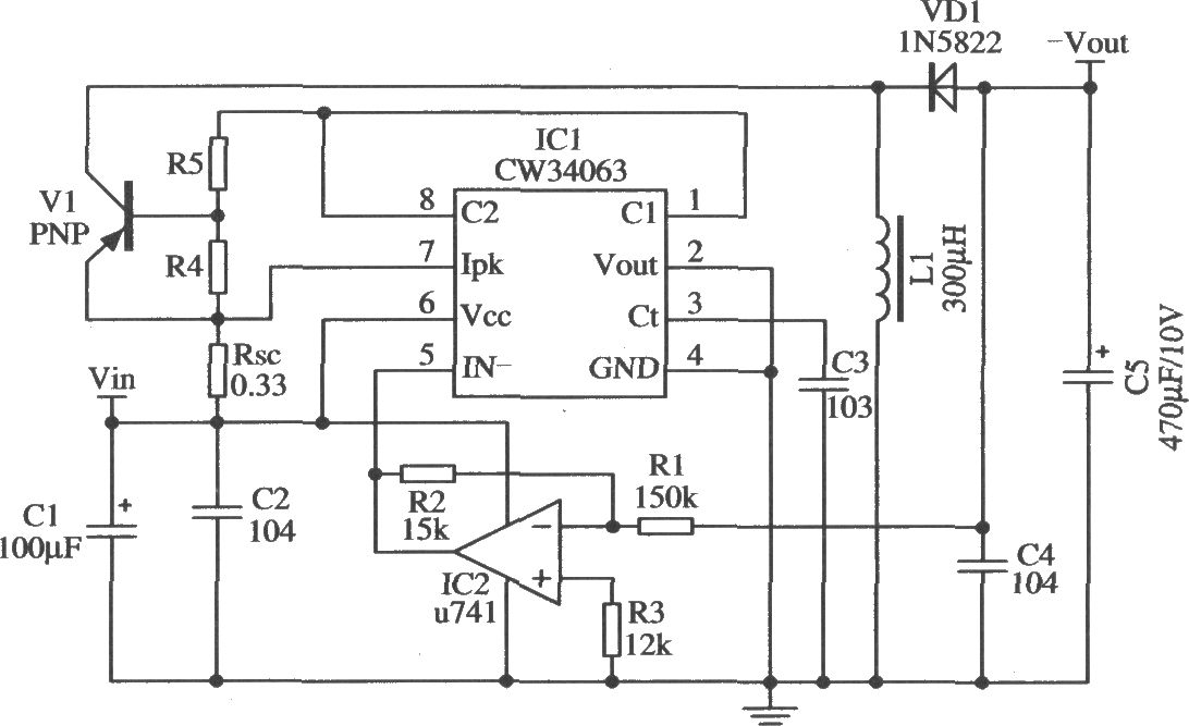 由CW34603构成的改变输出极性且扩大输出电流的应
