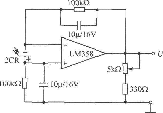 硅蓝光电池组成的曝光强度探测电路(复印机)