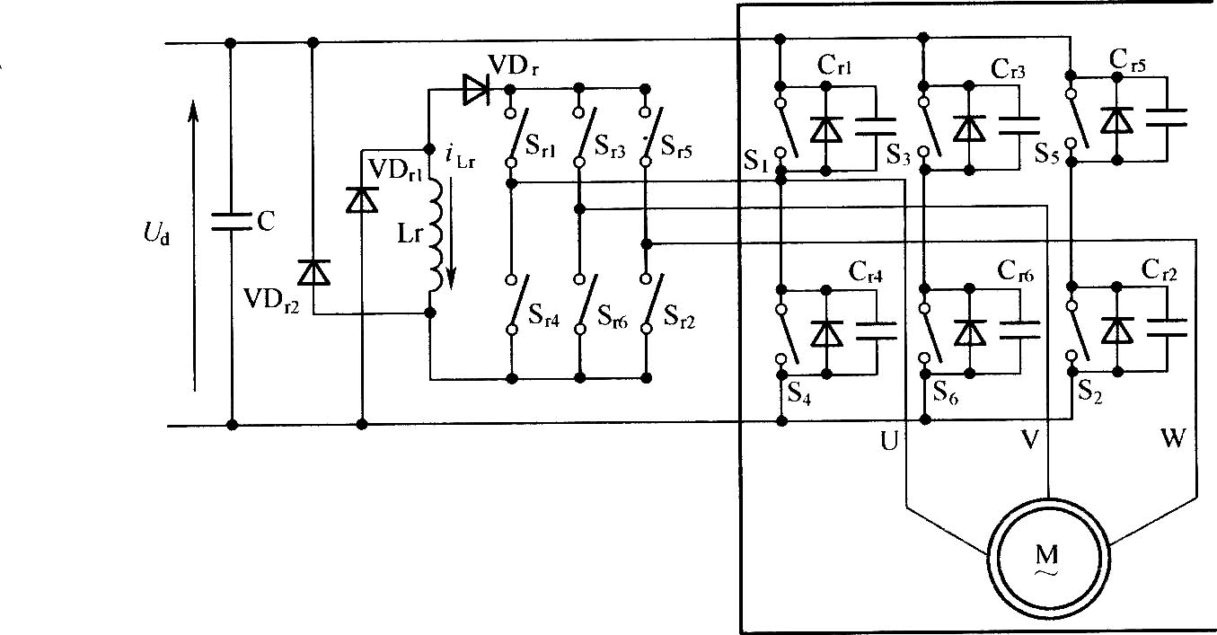 ZVT-PWM三相变频电源主电路结构示意图