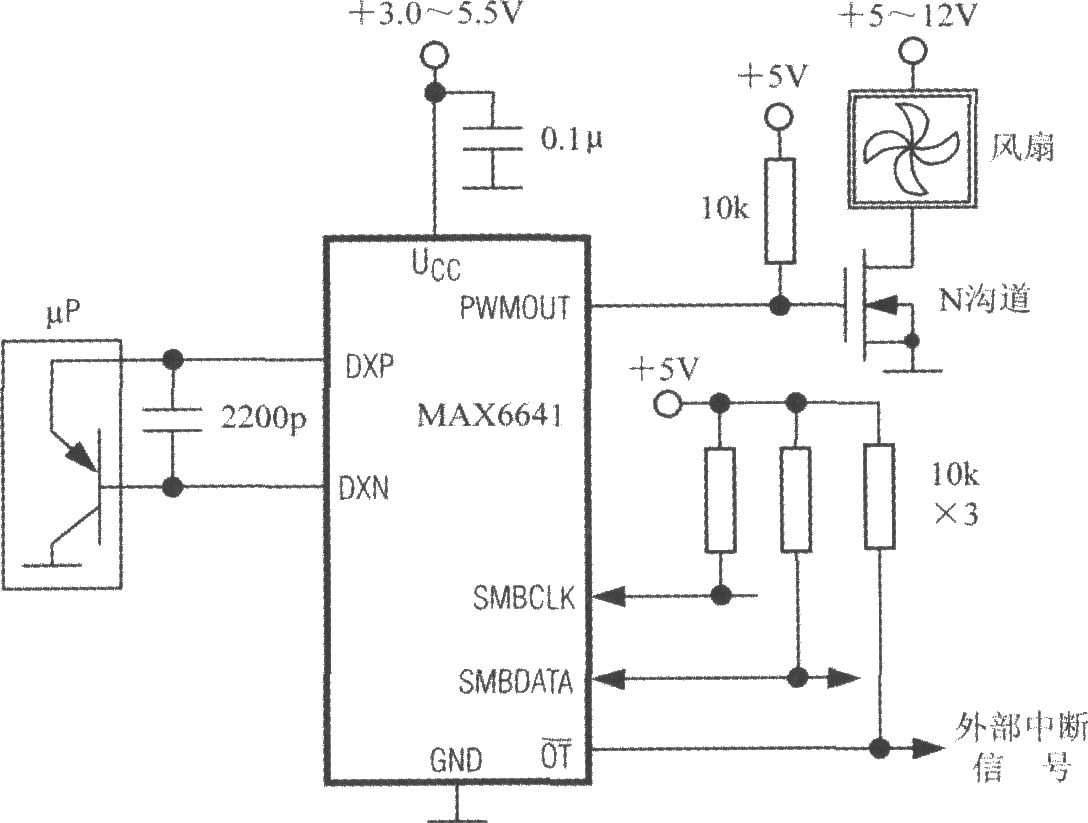 基于SMBus总线的智能温度控制器MAX6641的典型应用