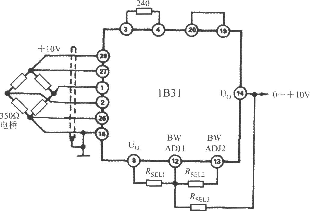 利用电阻来提高截止频率(宽带应变信号调理器1B31)