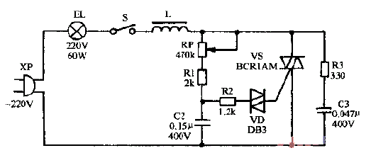 富丽BC-3E豪华型电子调光台灯电路图