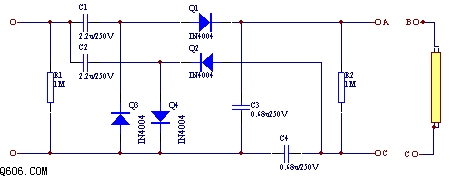 倍压整流式电子镇流器电路图
