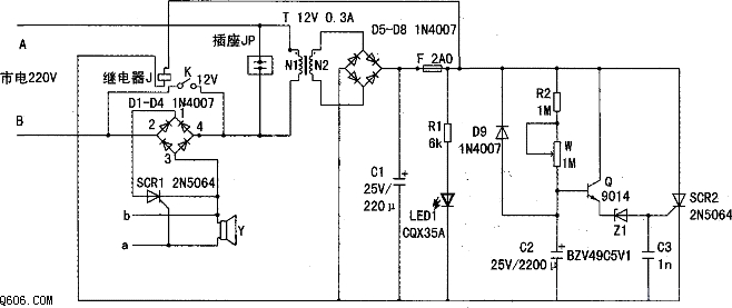 定时控制的插座电路图