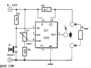 用NE555作过流保护检测器电路图
