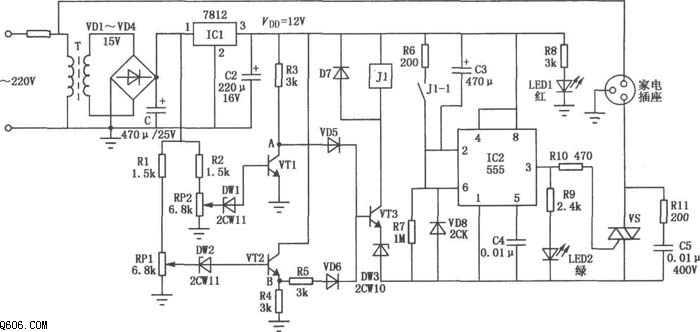 多功能家电保护电路图