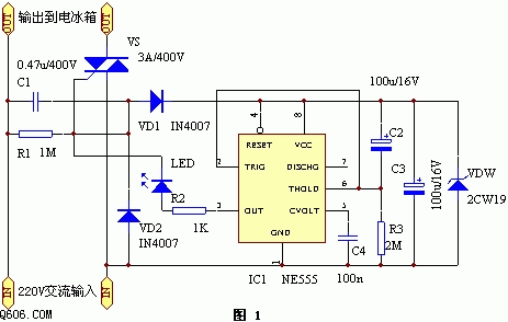 双向可控硅无触点电冰箱延时保护器