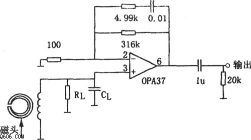 已逝的OPA37-磁头前置放大器电路