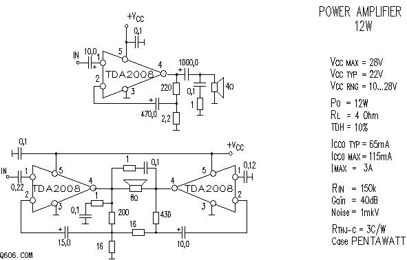 TDA2008功放电路图