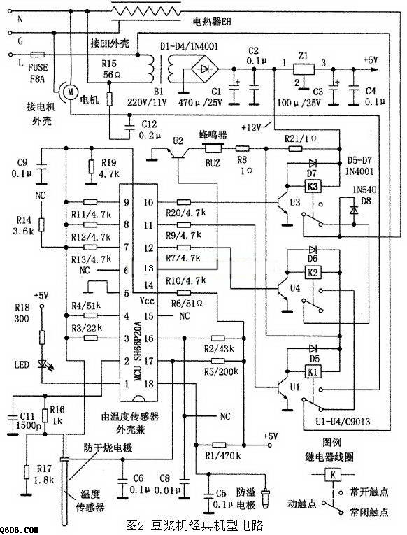 全自动豆浆机的电路基本检测方法