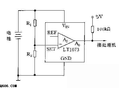 采用LT1073设计的欠压报警电路图