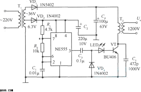 霓虹灯高压电源电路电路图