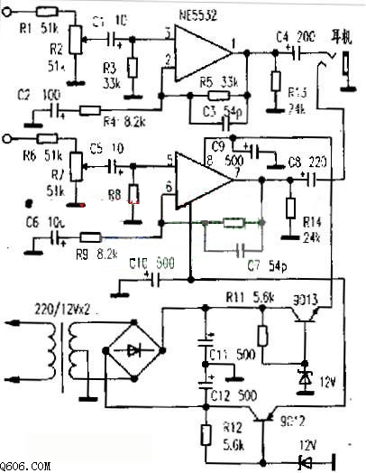 Ne5532助听器电路图