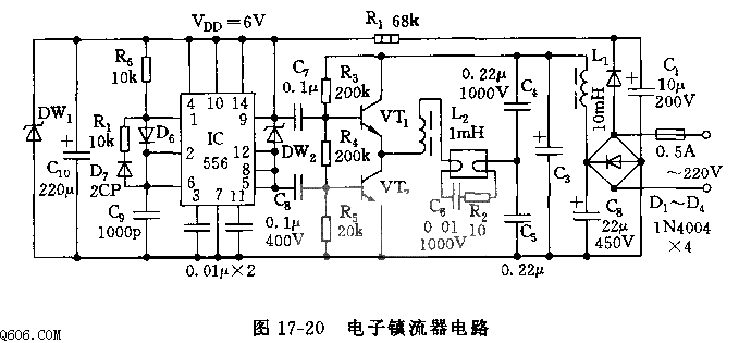 555电子镇流器电路图