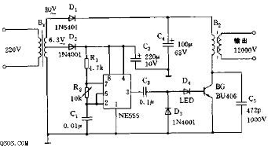 霓虹灯高压电源电路图