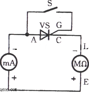用兆欧表检查晶闸管的触发能力
