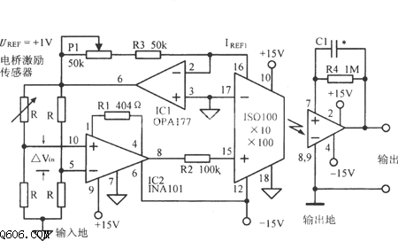 精密电桥隔离放大电路图