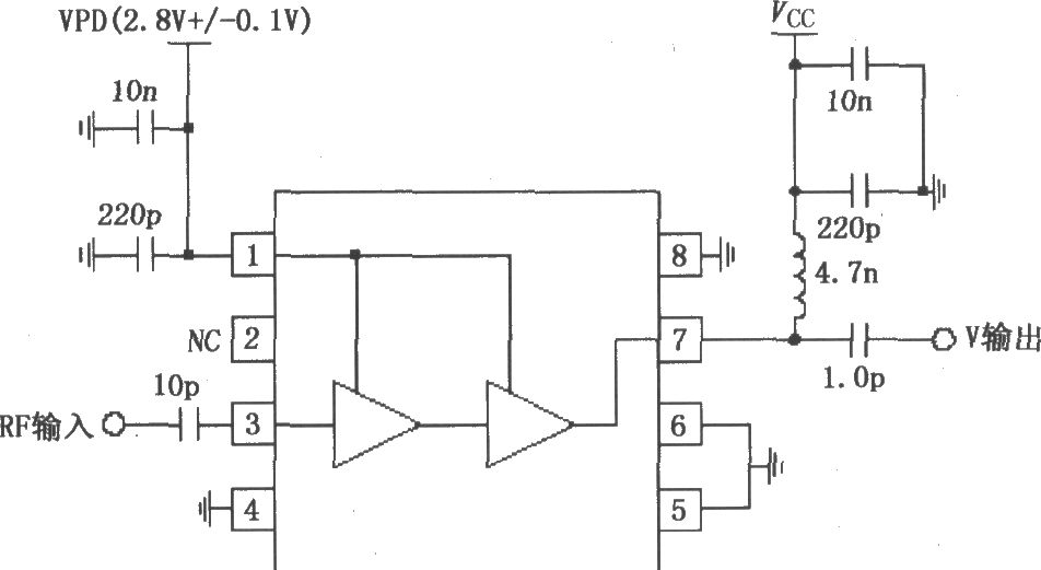 由RF2324构成的1880MHz内部集电极偏置放大器应用电