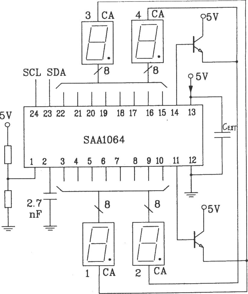 SAA1064串行I2C总线LED显示驱动集成电路