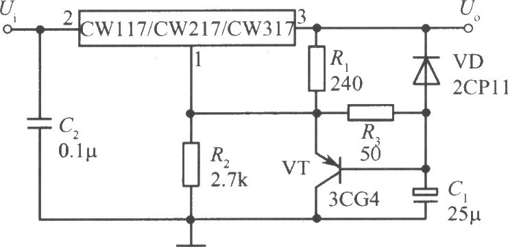 CW117／CW217／CW317构成的慢启动集成稳压电源电路