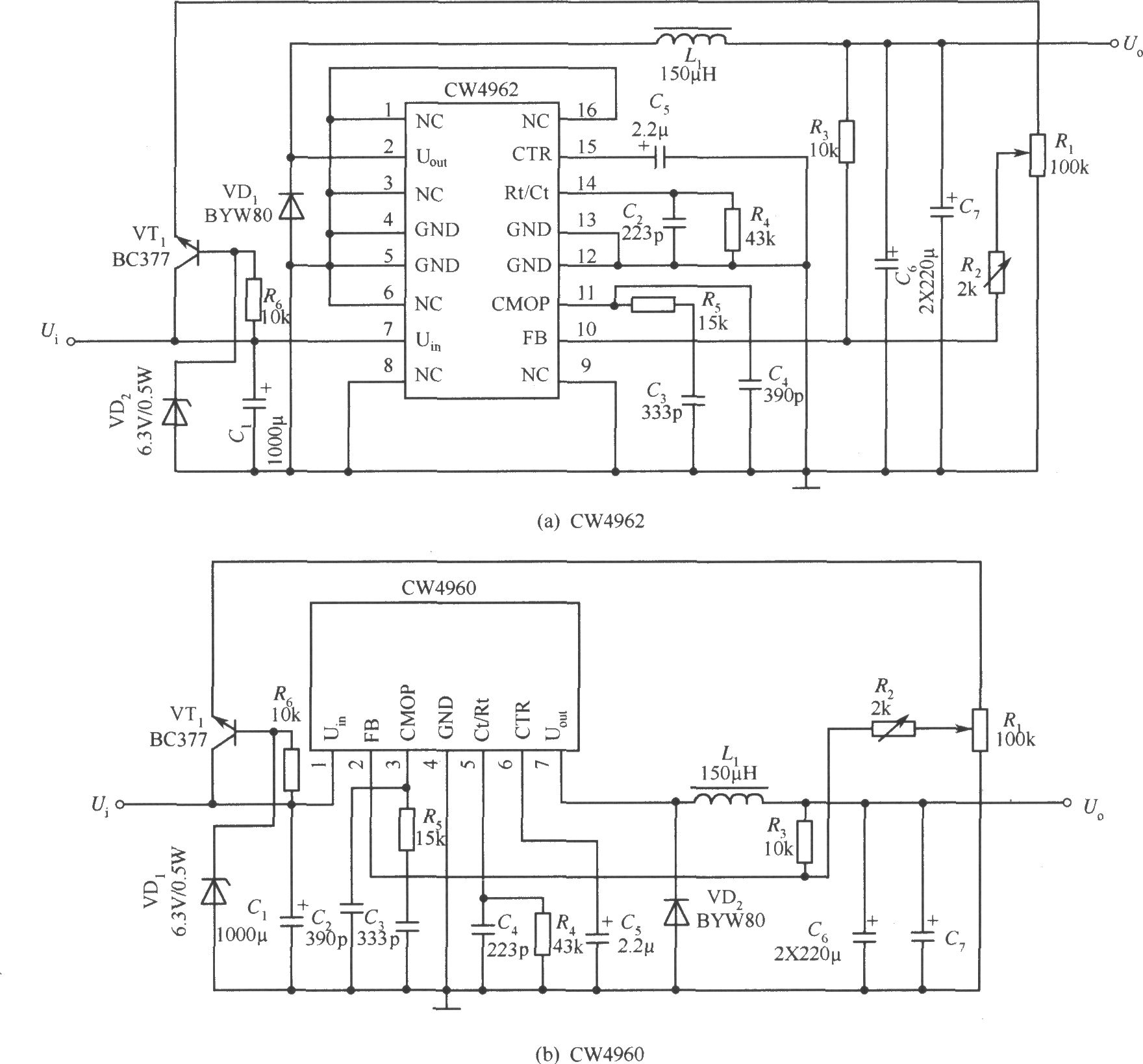 CW4962、CW4960构成的0～30V输出连续可调的开关电源