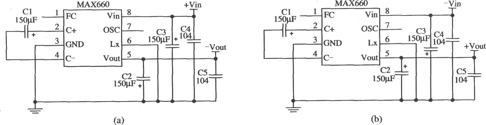MAX660构成输入与输出电压反转的应用电路