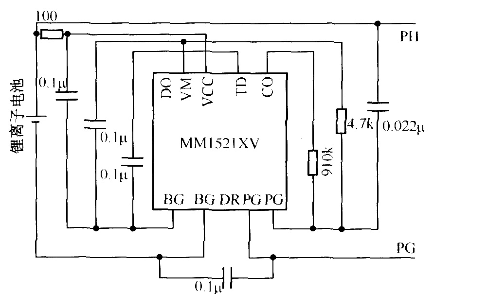 MCP组件(MMl521XV)的内部结构框图及其保护电路