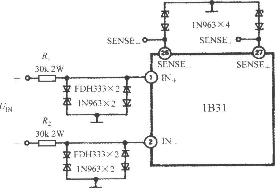 宽带应变信号调理器1B31的输入保护电路