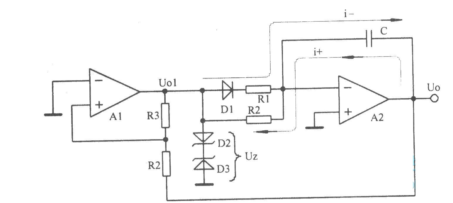 积分电路和比较器组成的锯齿波振荡器
